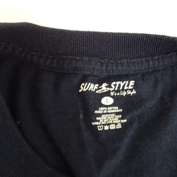 Surf Style T-Shirt Women Size L Blue You Cant Scare Me I Have Two Daughters - Picture 4 of 6